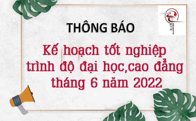 Kế hoạch tốt nghiệp trình độ đại học, cao đẳng tháng 6 năm 2022