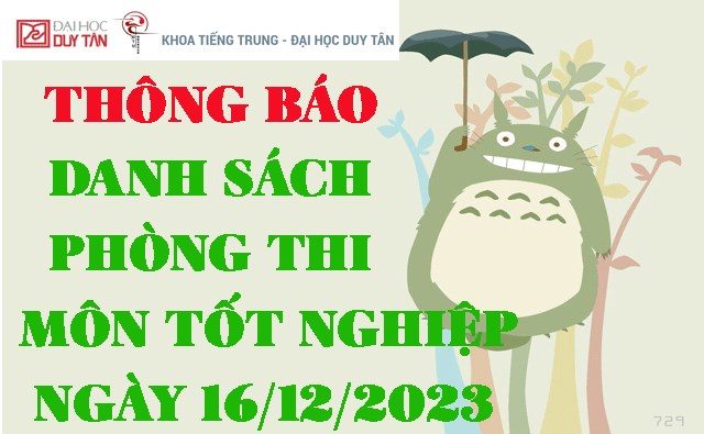 Danh sách phòng thi môn tốt nghiệp ngày 16/12/2023