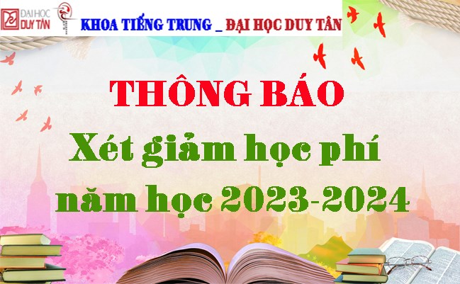 Thông báo v/v xét giảm học phí năm học 2023-2024