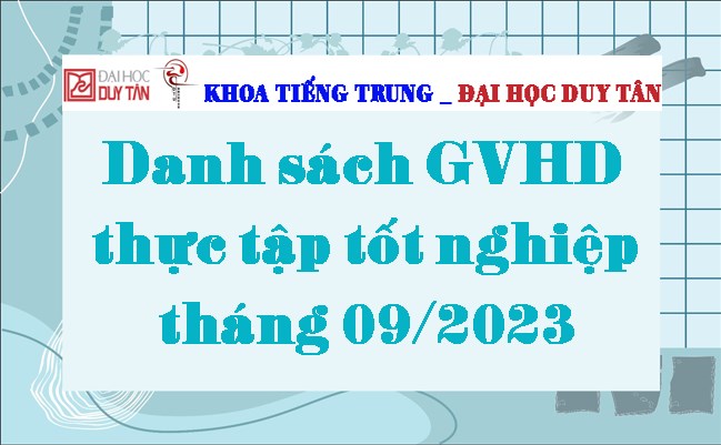 Danh sách GVHD thực tập tốt nghiệp T9/2023