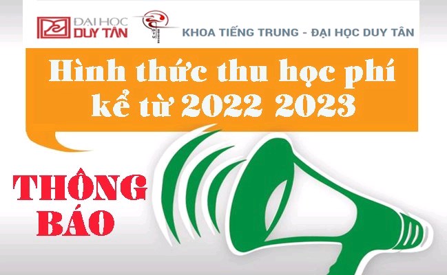 Thông báo Hình thức thu học phí kể từ 2022-2023