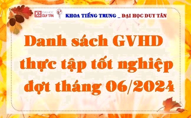 Danh sách thực tập và phân GVHD thực tập tốt nghiệp đợt tháng 06/2024