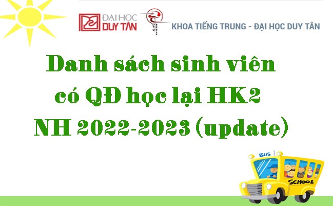 Danh sách sinh viên có QĐ học lại HK2 - NH 2022-2023 (Update)