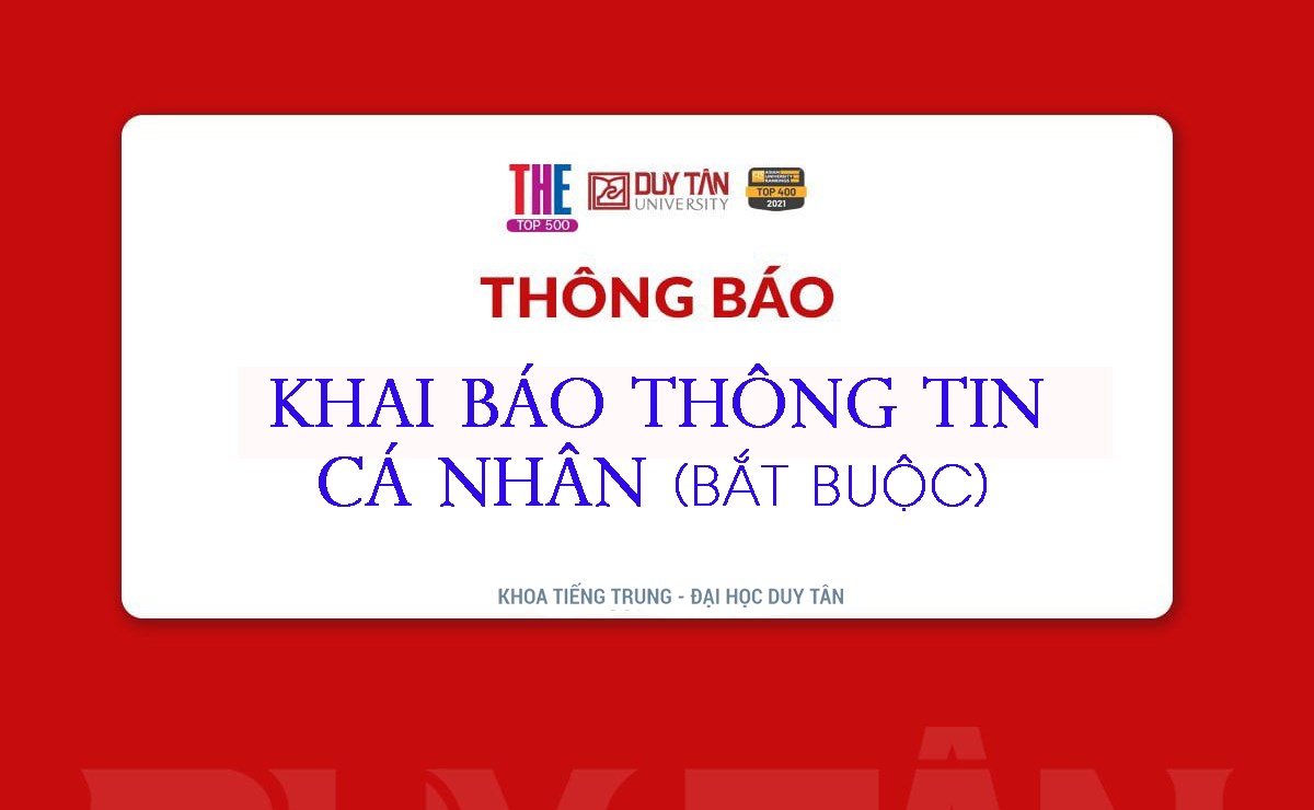 KHAI BÁO THÔNG TIN CÁ NHÂN (BẮT BUỘC)