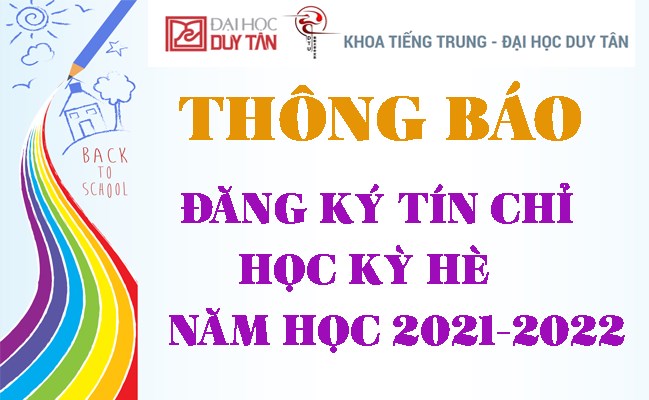 Thông báo Về việc đăng ký tín chỉ học kỳ hè năm học 2021-2022