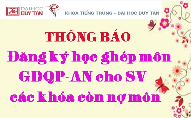 Đăng ký học ghép môn GDQP-AN cho sinh viên các khóa còn nợ môn