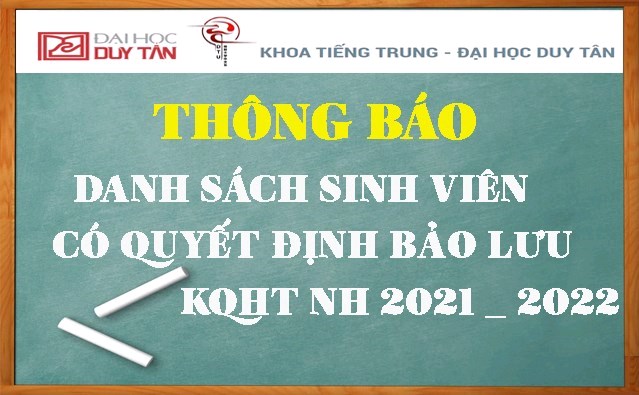 Danh sách sinh viên có QĐ Bảo lưu KQHT  NH 2021-2022