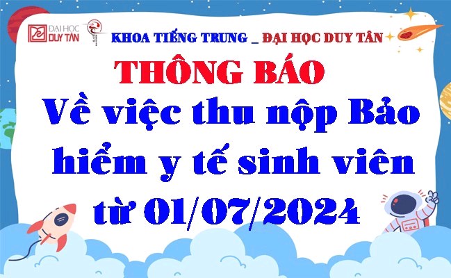 Thông báo về việc thu nộp Bảo hiểm y tế sinh viên từ 01/07/2024