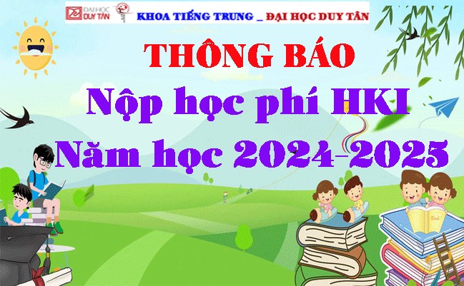 Thông báo nộp học phí HKI năm học 2024-2025