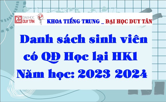 Danh sách sinh viên có QĐ Học lại HK1-2023-2024