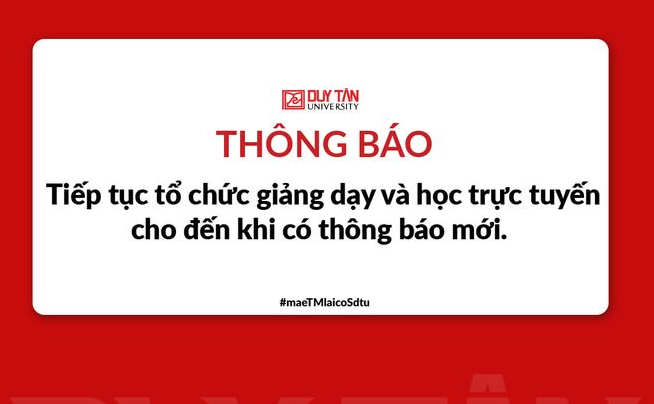 Thông báo về việc tiếp tục tổ chức giảng dạy trực tuyến cho học viên, sinh viên